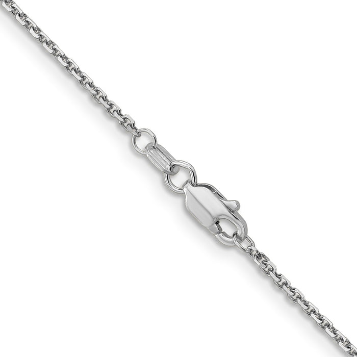 Designer 14K White Gold 14-Inch Diamond-Cut Cable Chain - Stylish 1.4mm Link-3