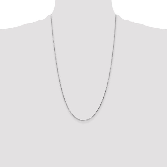 Shop Exclusive 14K White Gold 26-Inch Diamond-Cut Cable Chain - Stylish & Durable-4