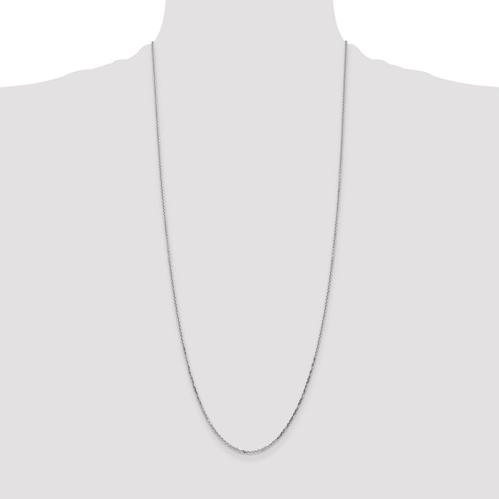 Shop 14K White Gold 30-Inch Diamond-Cut Round Cable Chain - Stylish & Affordable!-4
