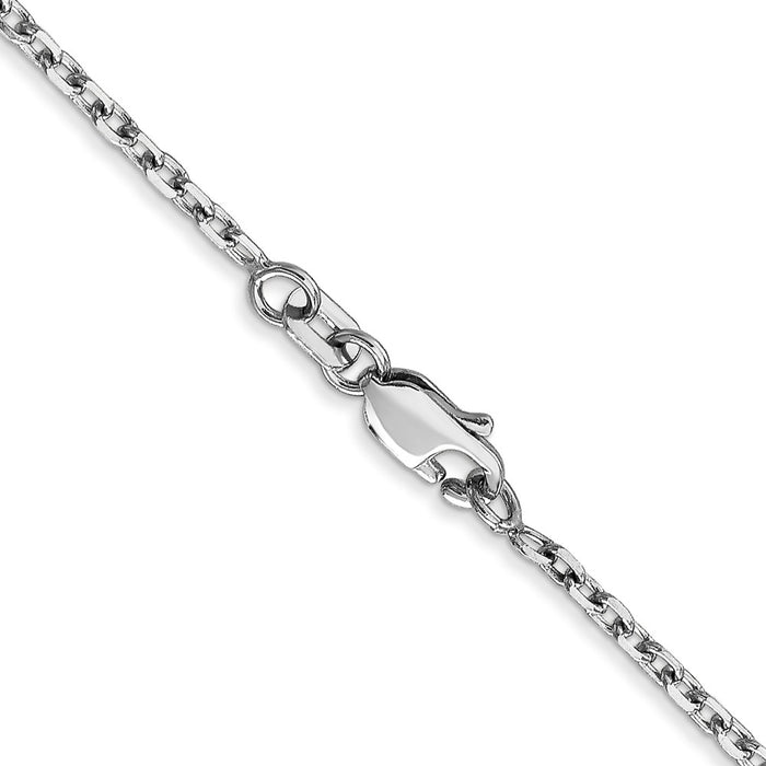 Order Stylish 14K White Gold 16-Inch Diamond-Cut Open Link Chain - Affordable Luxury-3