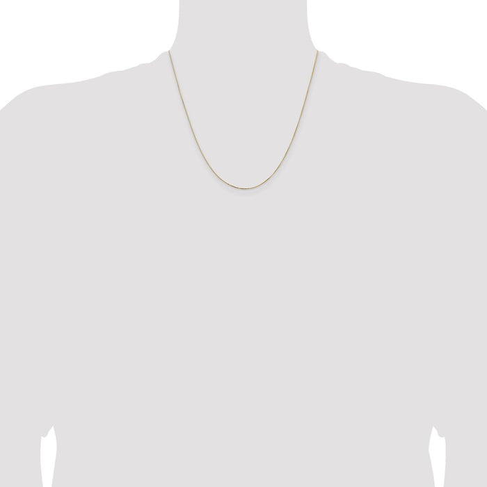 Shop Stylish 14K Gold 20-Inch Box Chain - 0.5mm Lobster Clasp, Luxury Value!-4