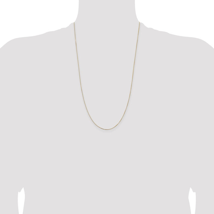 Shop Stylish 14K Gold 26-Inch Box Chain - 0.5mm, Luxury Lobster Clasp-4