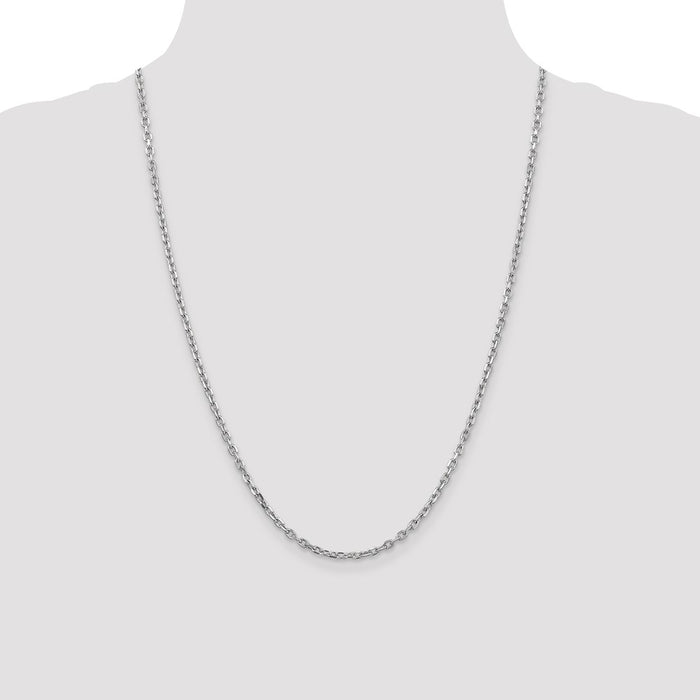 Buy 14K White Gold 24-Inch 3mm Diamond-Cut Chain - Stylish & Durable-4