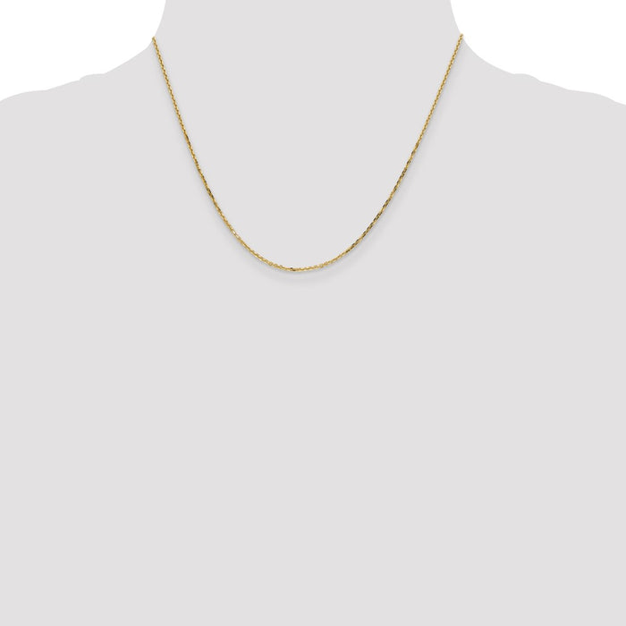 Buy Exclusive 14K Gold 18-Inch Diamond-Cut Round Open Link Chain - Stylish!-4