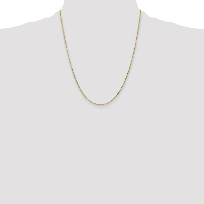 Shop 14K Gold 22-Inch Diamond-Cut Cable Chain - Stylish & Affordable Luxury!-4