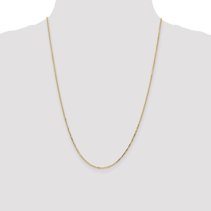 High-Quality 14K Gold 24-Inch Diamond-Cut Cable Chain - Stylish & Affordable!-4