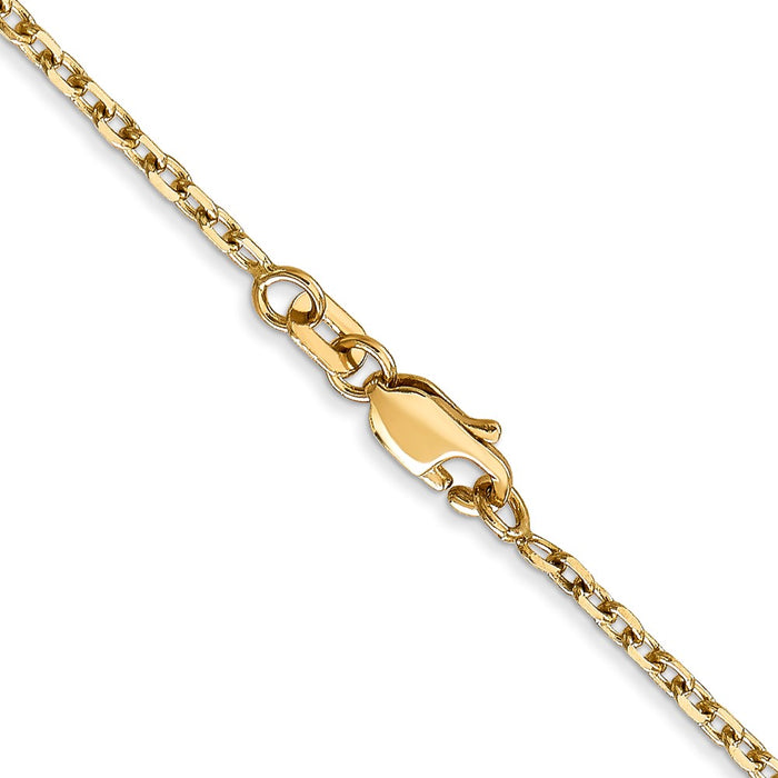 Exclusive 14K Gold 18-Inch Diamond-Cut Round Cable Chain - Stylish & Durable-3