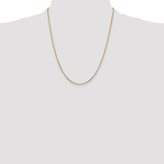 Buy Luxury 14K Gold 22-Inch Diamond-Cut Chain - 1.8mm Stylish Links!-4