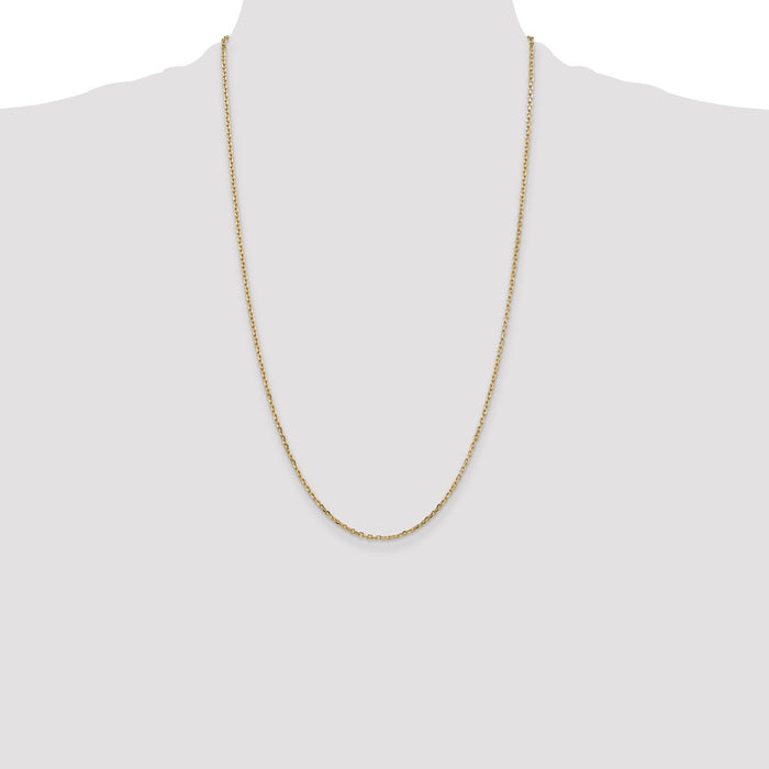 Buy 14K Gold 26-Inch 1.8mm Diamond-Cut Cable Chain - Stylish & Luxury Design-4