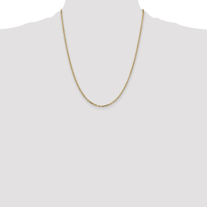 Shop Stylish 14K Gold 22-Inch Diamond-Cut Cable Chain, 2.2mm Links-4