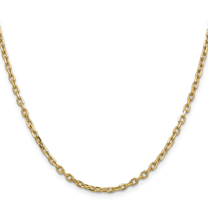Buy Stylish 14K Gold 18-Inch Diamond-Cut 3mm Open Link Cable Chain-2