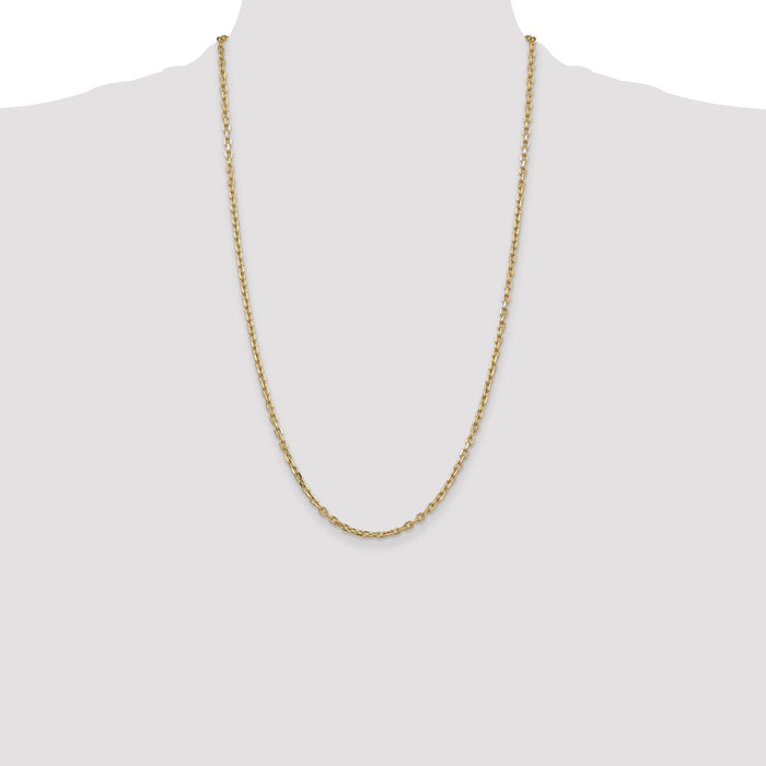 Buy Stylish 14K Gold 26-Inch Diamond-Cut Cable Chain - 3mm Links-4