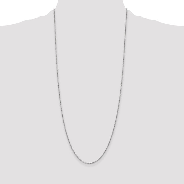 High-Quality 14K White Gold 30-Inch 1.4mm Cable Chain - Stylish Lobster Clasp-4