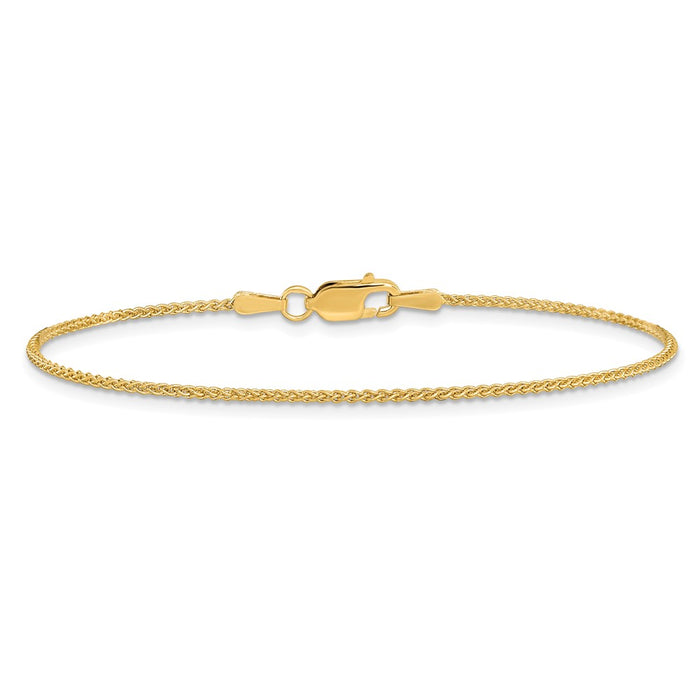 Buy Stylish 14K Gold 9-Inch Spiga Anklet 1.25mm with Lobster Clasp-2