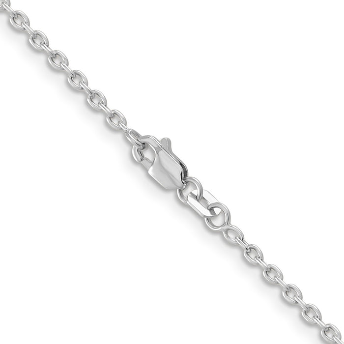 High-Quality 30-Inch 2mm 14K White Gold Cable Chain - Stylish & Affordable!-3