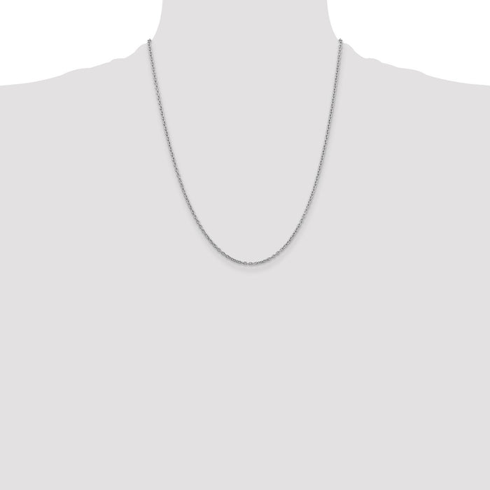 Buy Stylish 22-Inch 14K White Gold Cable Chain - 2mm Links, Luxury Design-4