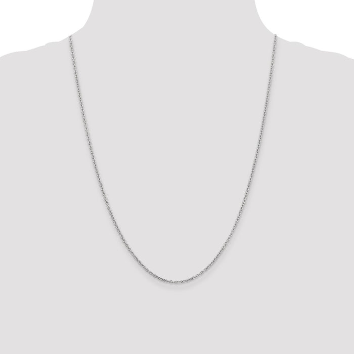 Shop 24-Inch 14K White Gold 2mm Round Link Chain - Stylish & Affordable Jewelry-4