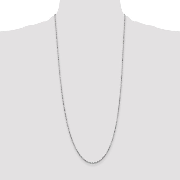 High-Quality 30-Inch 2mm 14K White Gold Cable Chain - Stylish & Affordable!-4