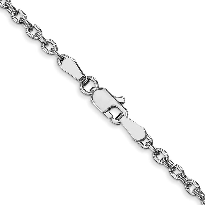 Shop 14K White Gold 18-Inch 2.4mm Round Open Link Chain - Stylish Luxury!-3
