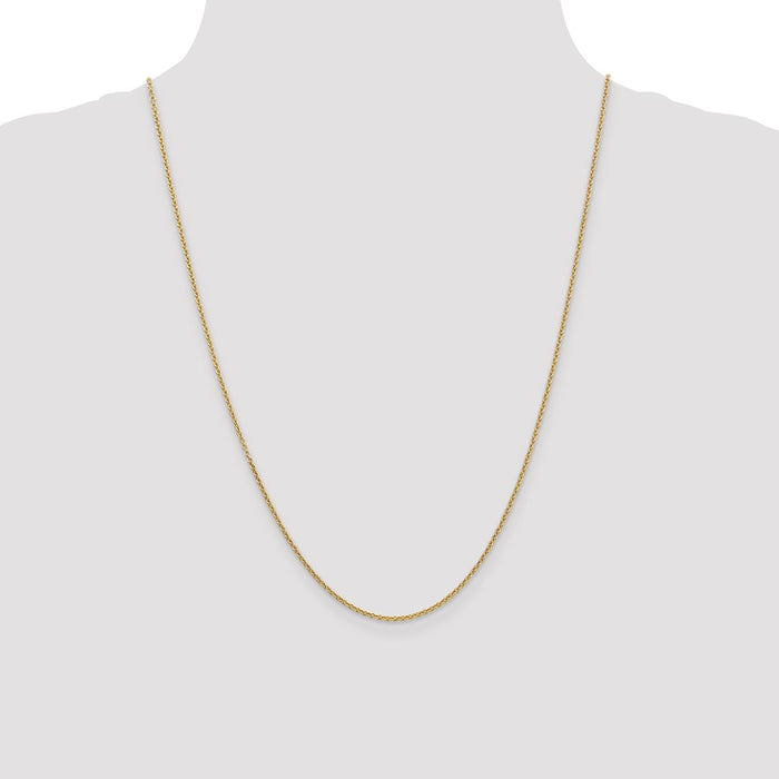 Exclusive 14K Gold 24" 1.6mm Round Open Link Cable Chain - Affordable Luxury!-4