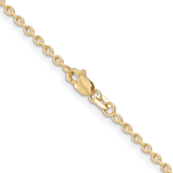 Buy Luxury 14K Gold 30-Inch 2mm Round Open Link Cable Chain - Stylish & Durable-3