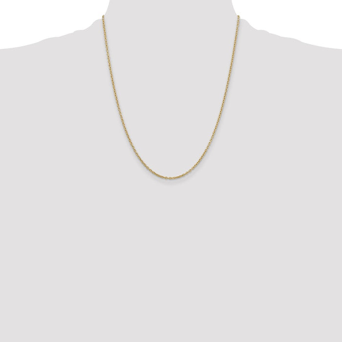 Shop Luxury 14K Gold 22-Inch 2mm Round Open Link Chain - Stylish & Durable-4