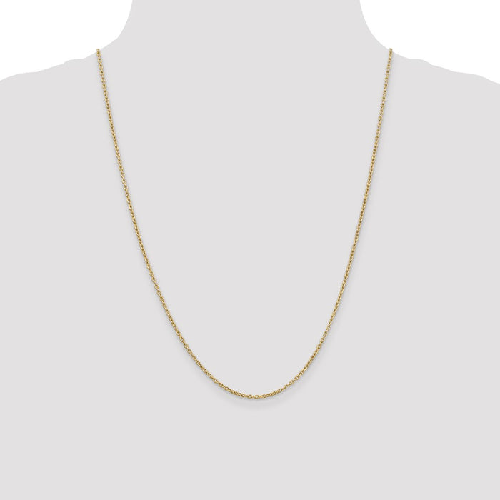 High-Quality 14K Gold 24-Inch 2mm Open Link Cable Chain - Stylish & Affordable-4