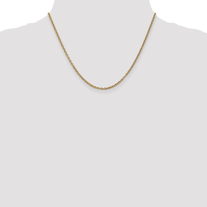 High-Quality 14K Gold 18-Inch 2.4mm Chain - Stylish & Affordable Link Design-4