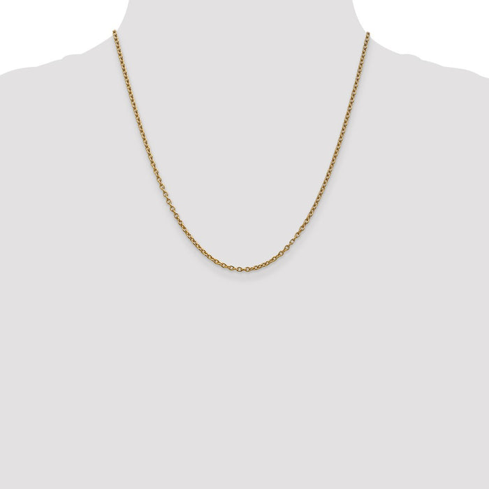 Shop Stylish 14K Gold 20-Inch 2.4mm Round Open Link Chain - Luxury Value-4