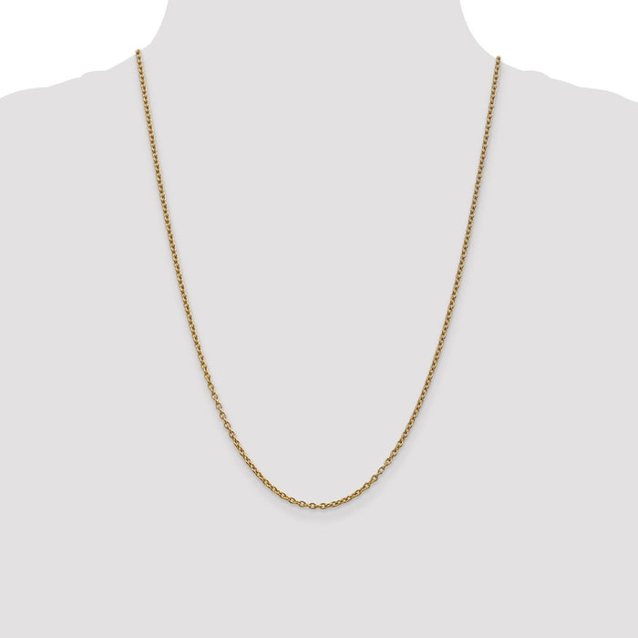 Buy 14K Gold 24-Inch 2.4mm Round Open Link Chain | Stylish & Affordable-4