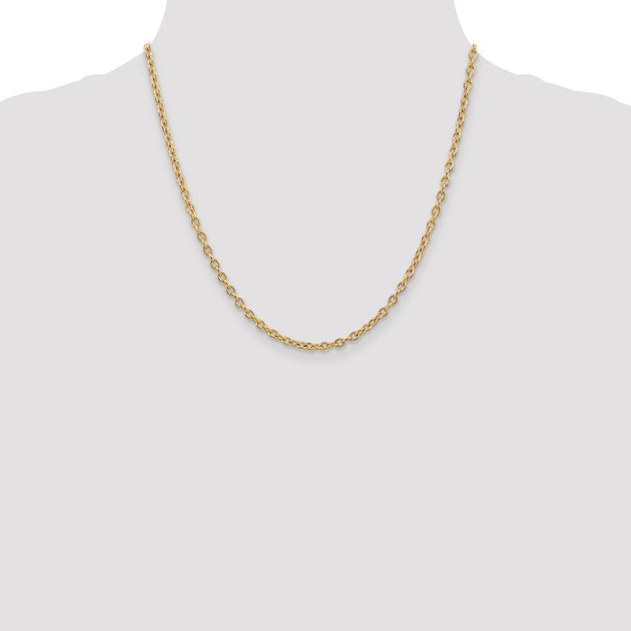 Shop Stylish 14K Gold 20-Inch 3.2mm Open Link Cable Chain - Luxury Value-4
