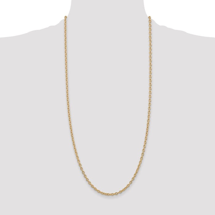 Shop Stylish 14K Gold 30-Inch 3.2mm Round Link Chain - Luxury at Great Price!-4