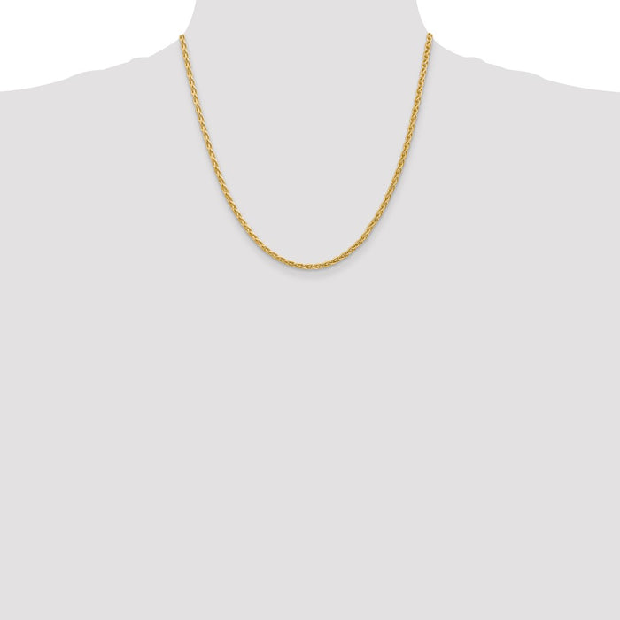 Shop 14K Gold 20-Inch 3mm Parisian Wheat Chain - Stylish & Affordable Luxury-4