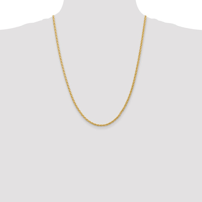 Shop 14K Gold 24-Inch Parisian Wheat Chain, 3mm - Stylish & Affordable!-4