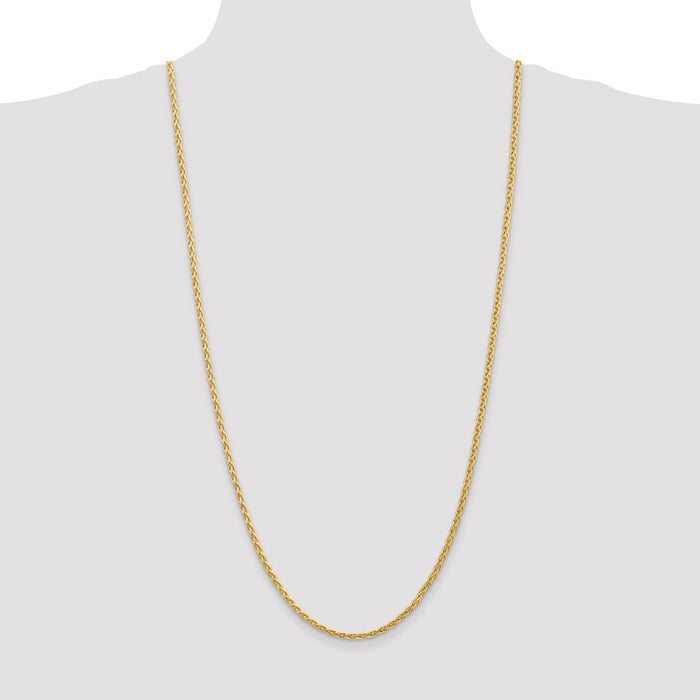 Buy Stylish 14K Gold 30-Inch Parisian Wheat Chain - 3mm Lobster Clasp-4