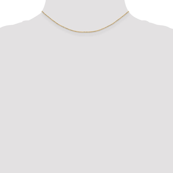 High-Quality 14K Gold 14-Inch Diamond-Cut Beaded Chain - Stylish & Durable-3