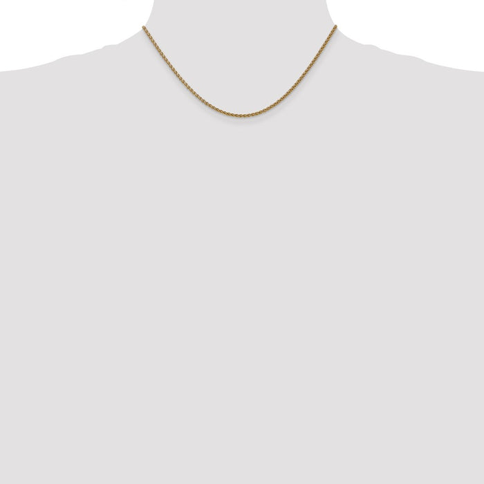 Buy Stylish 14K Gold Spiga Chain, 16-Inch, 1.05mm - Luxury Jewelry Piece!-4