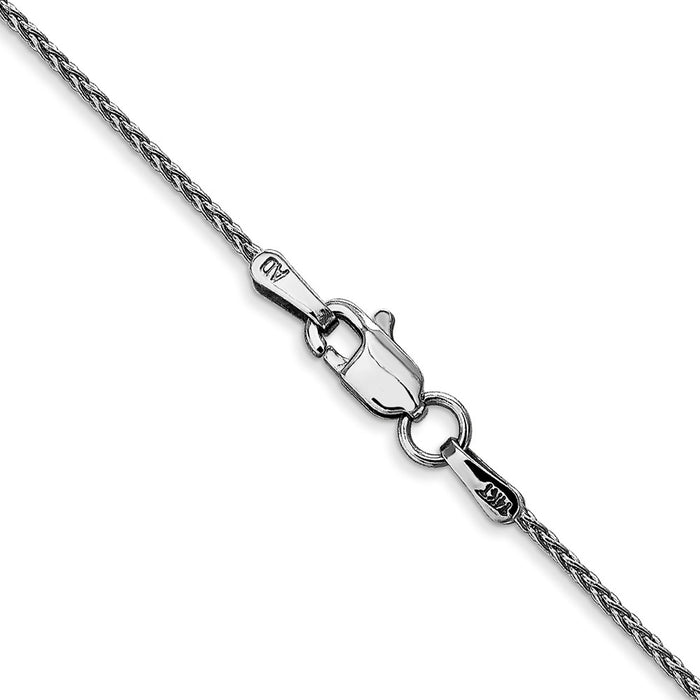 Exclusive 30-Inch 14K White Gold Wheat Chain - Stylish 1.2mm Lobster Clasp-3