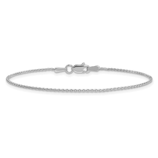 Exclusive 14K White Gold 6-Inch Parisian Wheat Bracelet - Stylish & Durable
