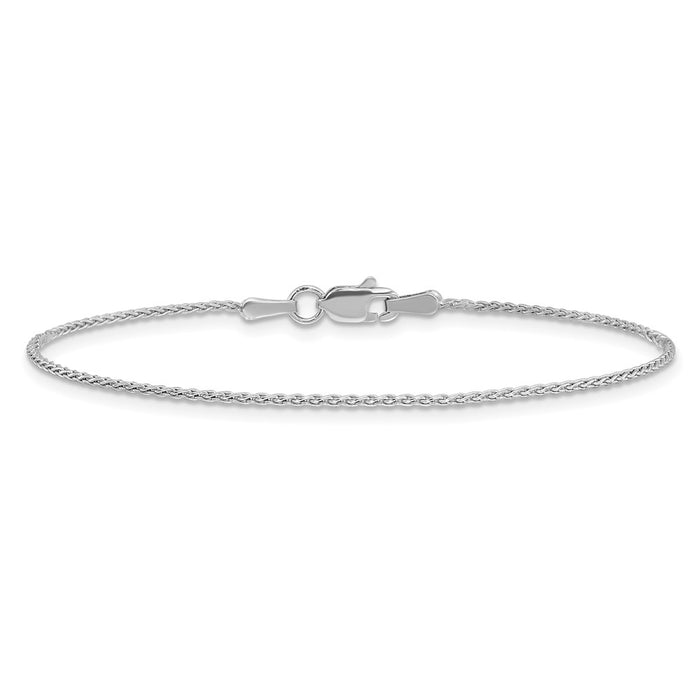 Exclusive 14K White Gold 6-Inch Parisian Wheat Bracelet - Stylish & Durable-2