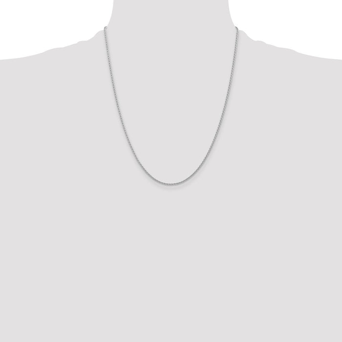 High-Quality 14K White Gold 22-Inch 1.5mm Parisian Wheat Chain - Stylish Value!-4