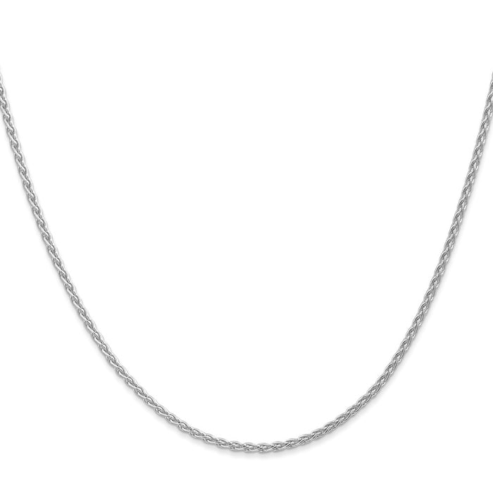 Buy Stylish 14K White Gold 16-Inch 1.75mm Parisian Wheat Chain - Luxury Look!-2