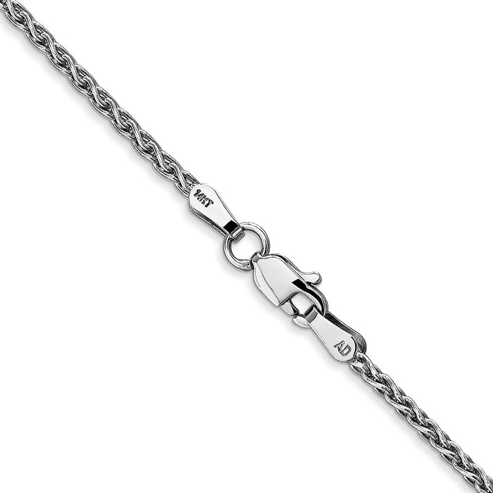 Buy Stylish 14K White Gold Parisian Wheat Chain - 24-Inch, 1.75mm, Lobster Clasp-3