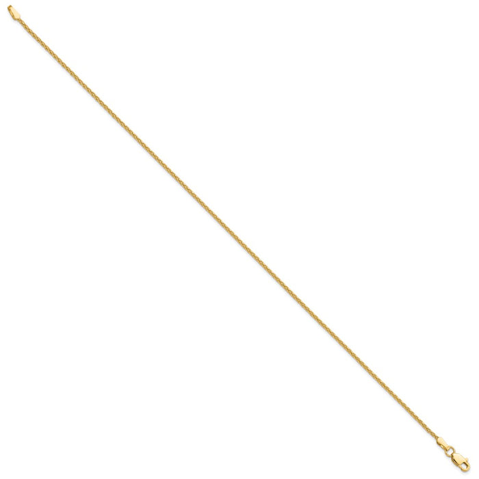 Shop 14K Gold 9-Inch Parisian Wheat Anklet - Stylish 1.5mm Design-2