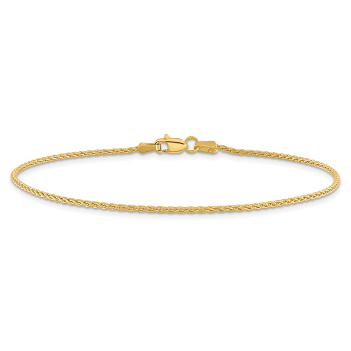 Shop 14K Gold 9-Inch Parisian Wheat Anklet - Stylish 1.5mm Design-3