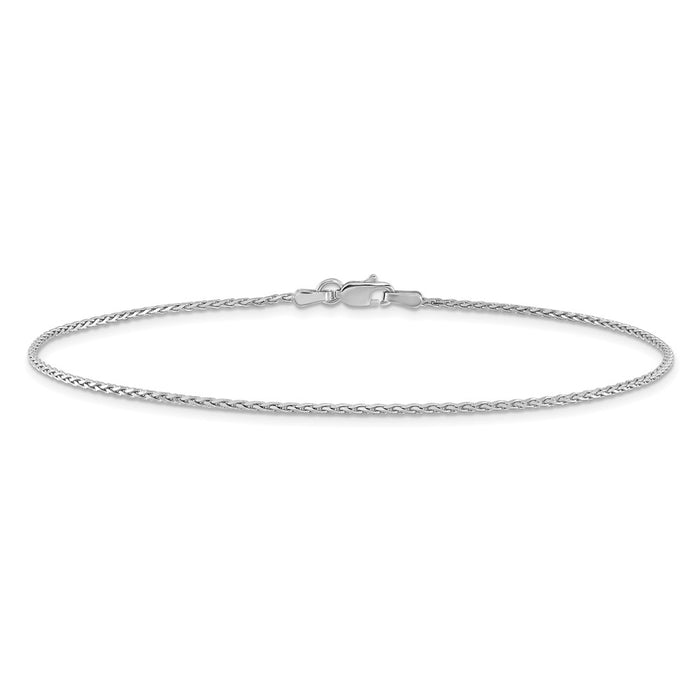 Buy Stylish 14K White Gold 10-Inch Diamond-Cut Wheat Anklet - Luxury Look-3