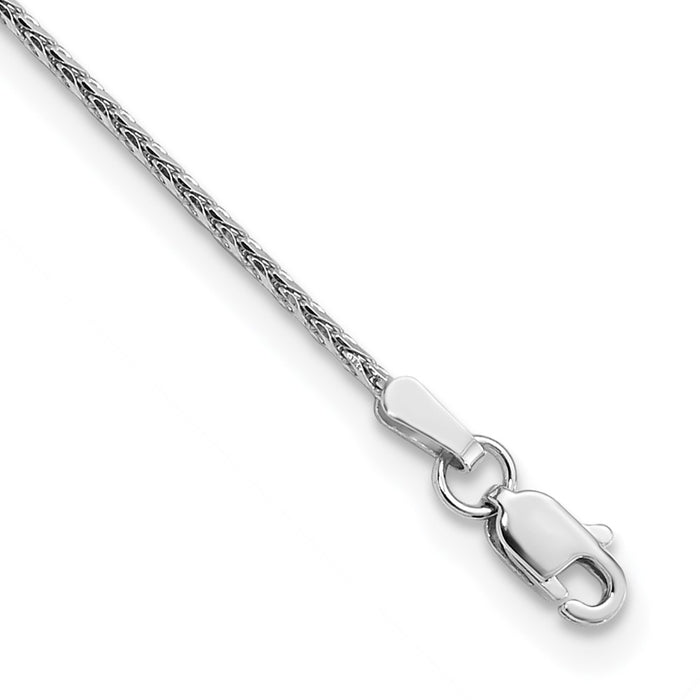 Buy Stylish 14K White Gold 10-Inch Diamond-Cut Wheat Anklet - Luxury Look-1