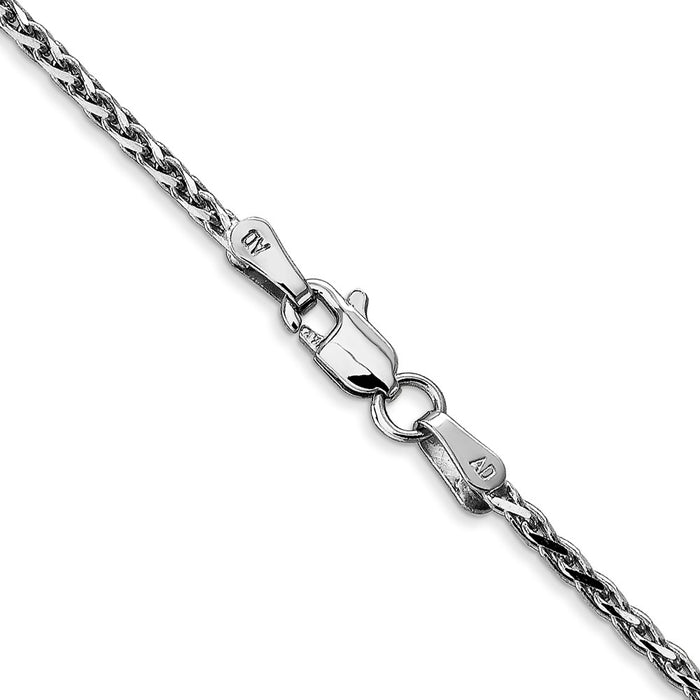 Buy Stylish 14K White Gold 24-Inch Diamond-Cut Parisian Wheat Chain - Value!-3