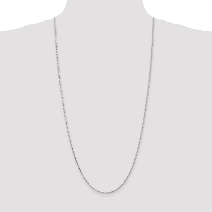 Shop 30-Inch 14K White Gold Diamond-Cut Wheat Chain - Stylish 1.9mm Thickness-4