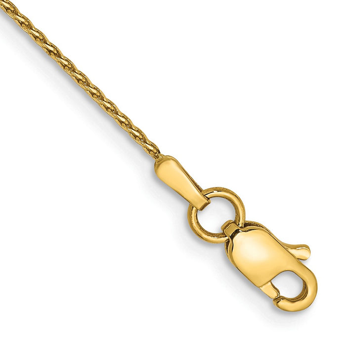 14K Gold .8mm Diamond-Cut Parisian Wheat Anklet-1